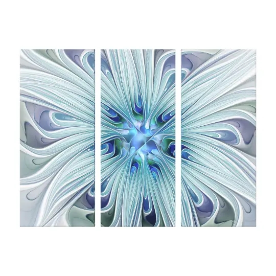 Beautiful Blue Floral Abstract Canvas Art